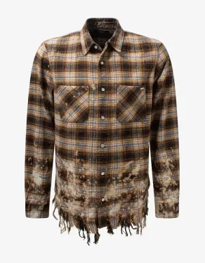 Amiri Yellow Bleached Flannel Shirt