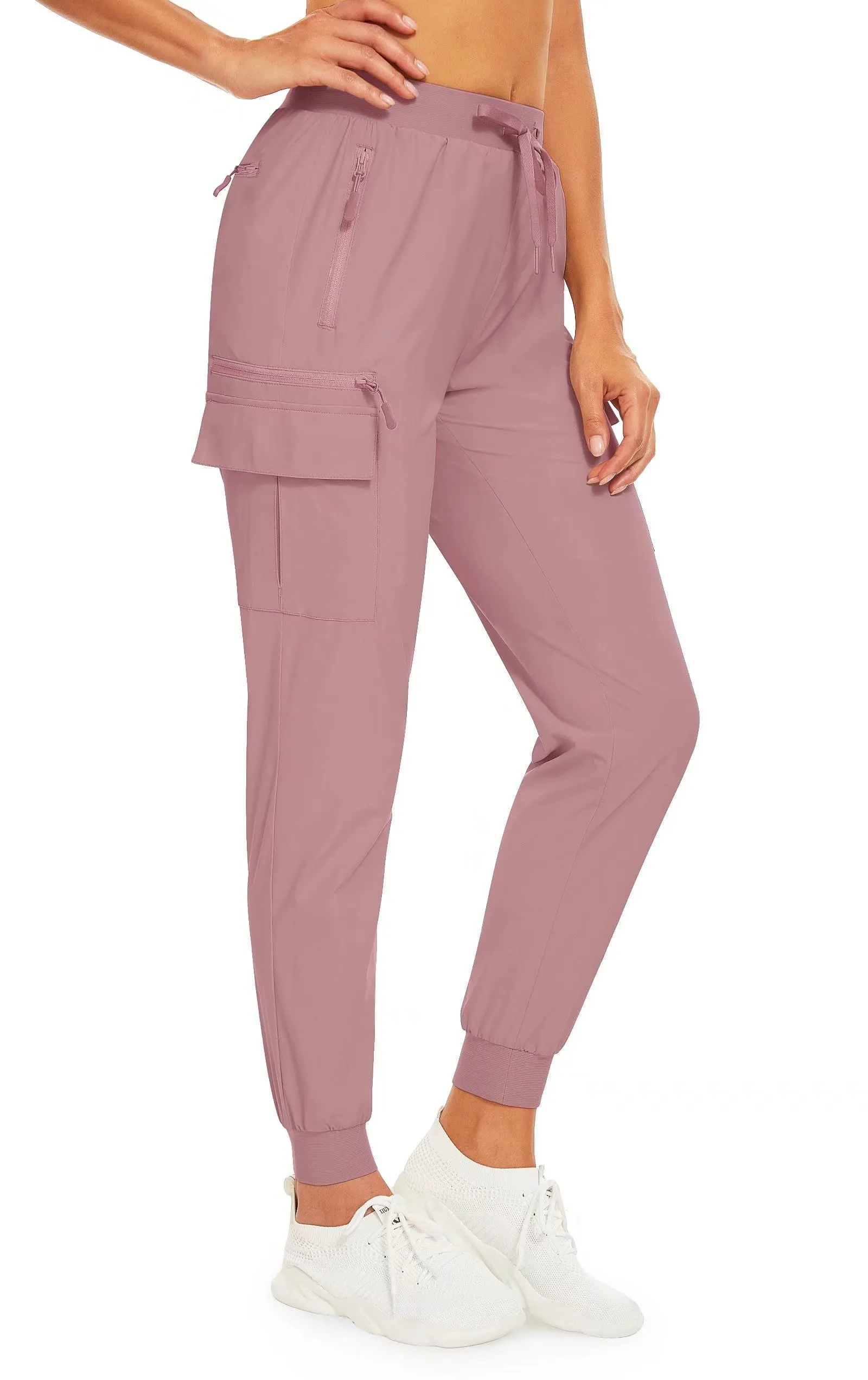 Amy Fashion - Elastic Waist Casual Long Trousers