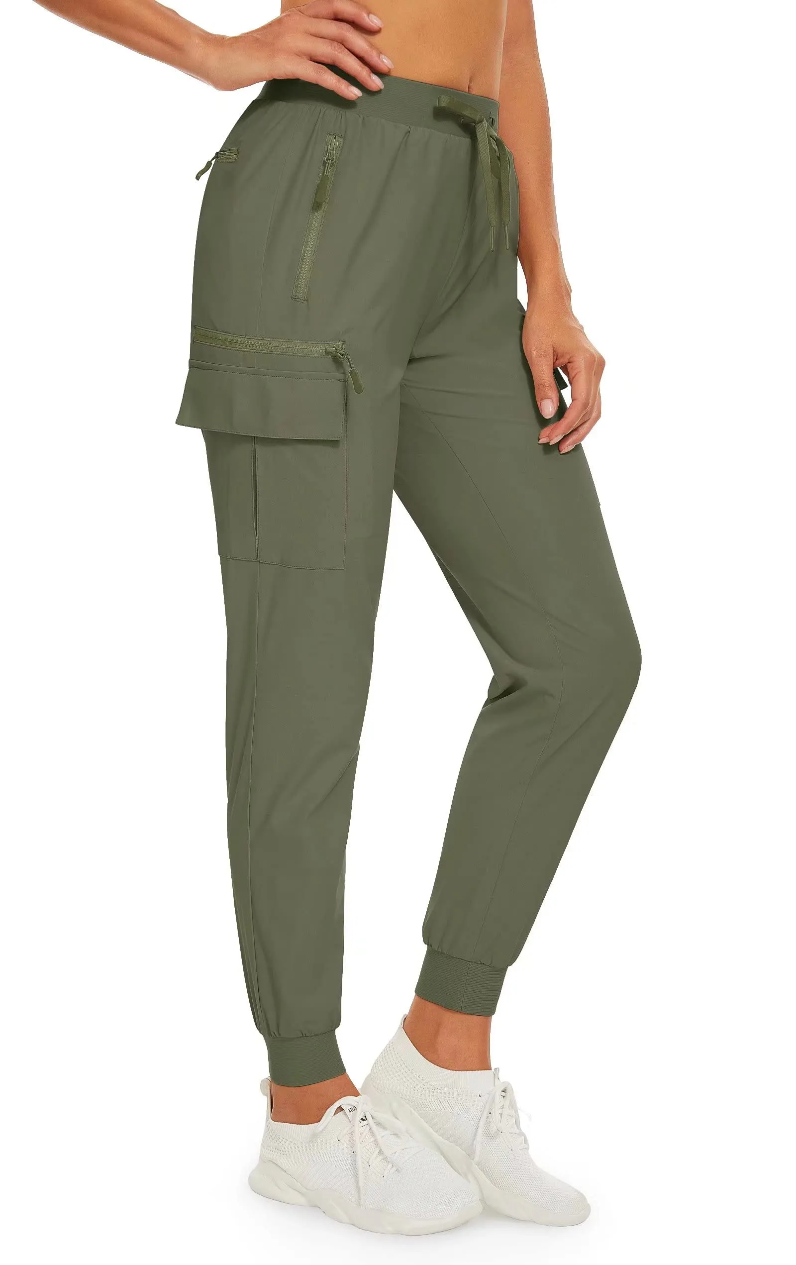 Amy Fashion - Elastic Waist Casual Long Trousers