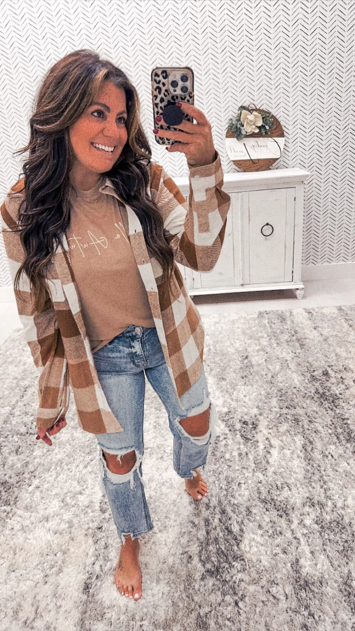 Autumn Plaid Brown & Ivory Soft Flannel