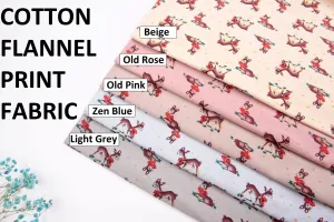 Bambi / Deer Print Cotton Flannel Fabric