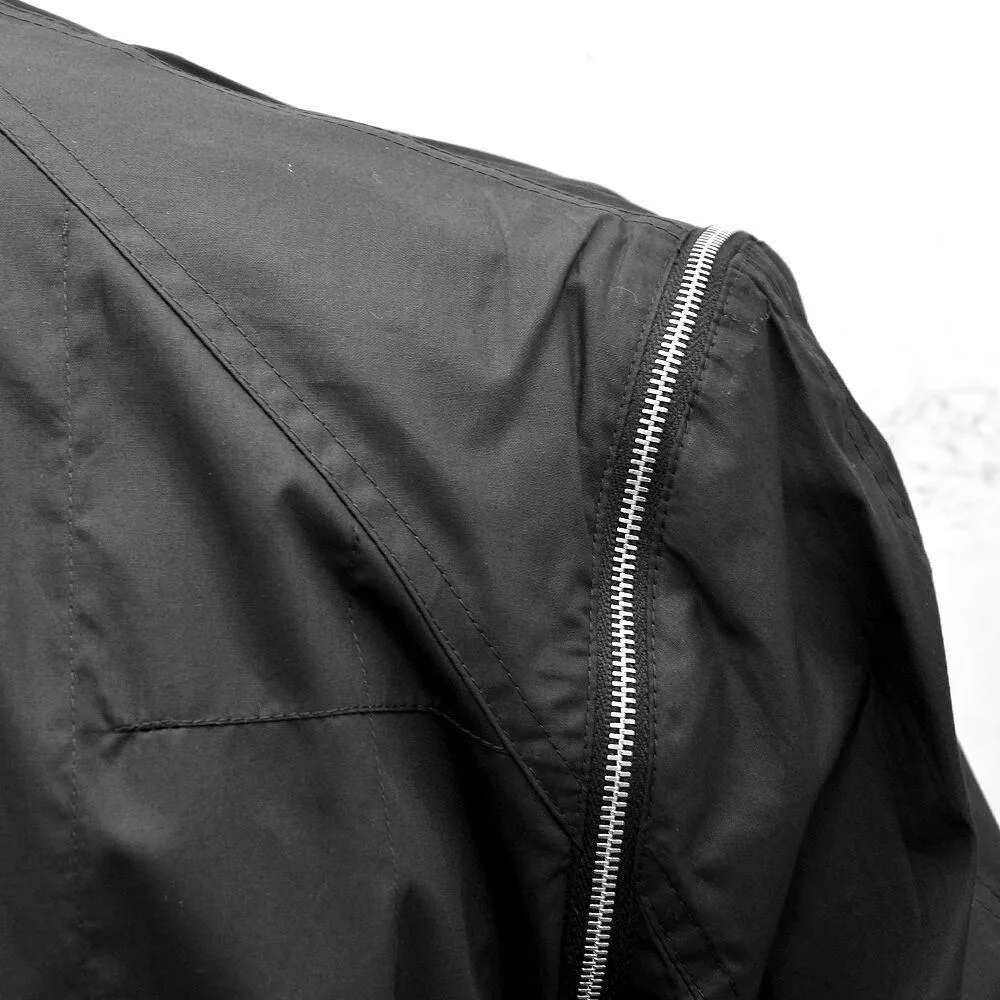 Black Bomber Jacket with Zip Detail