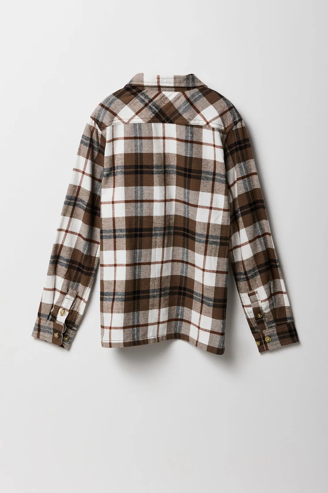 Boys Plaid Flannel Button-Up Top