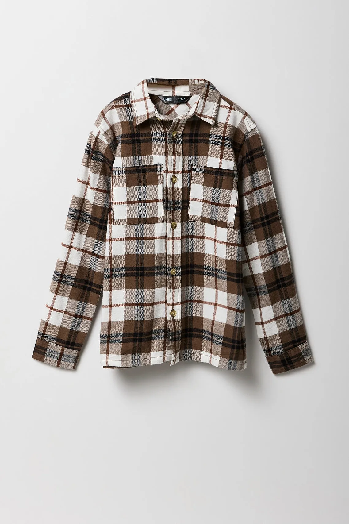 Boys Plaid Flannel Button-Up Top