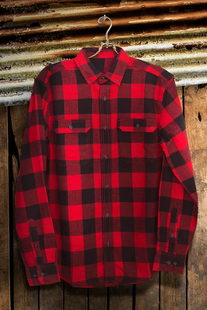 Buffalo Plaid Flannel with White Deer Head