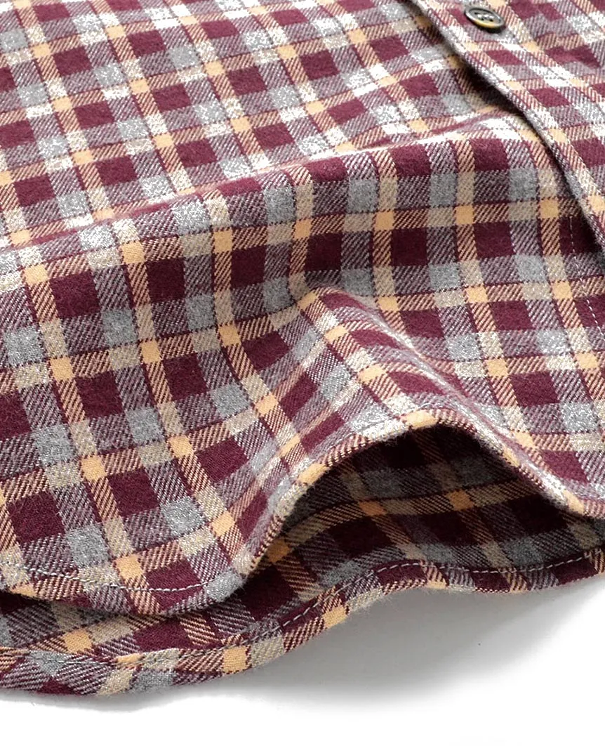 Burgundy Check Flannel Shirt