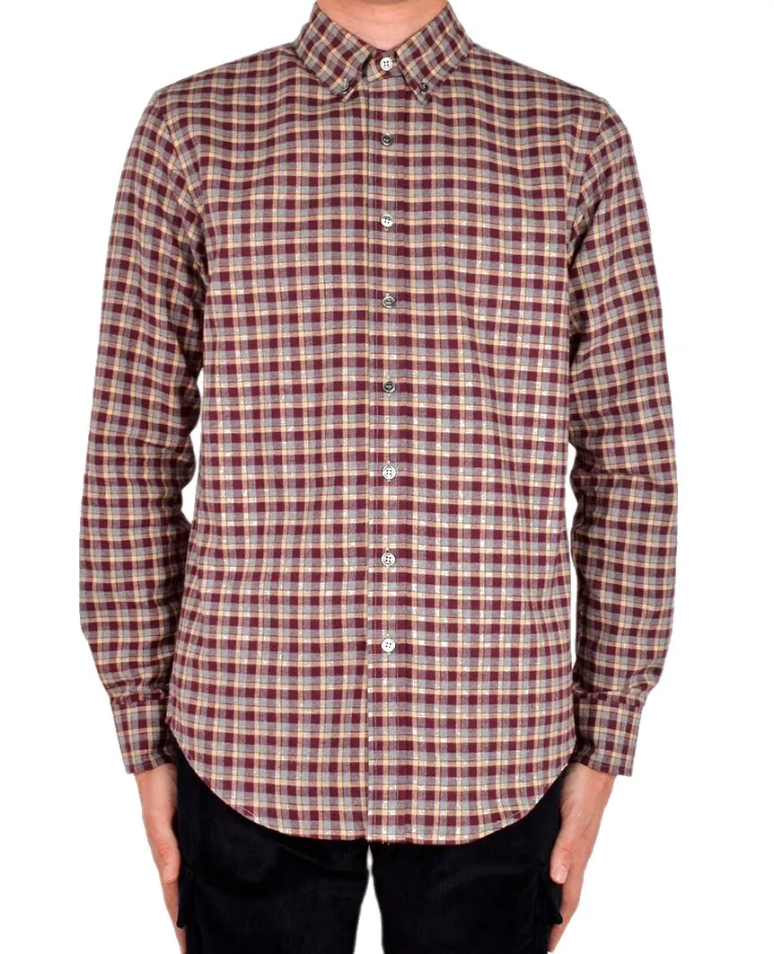 Burgundy Check Flannel Shirt