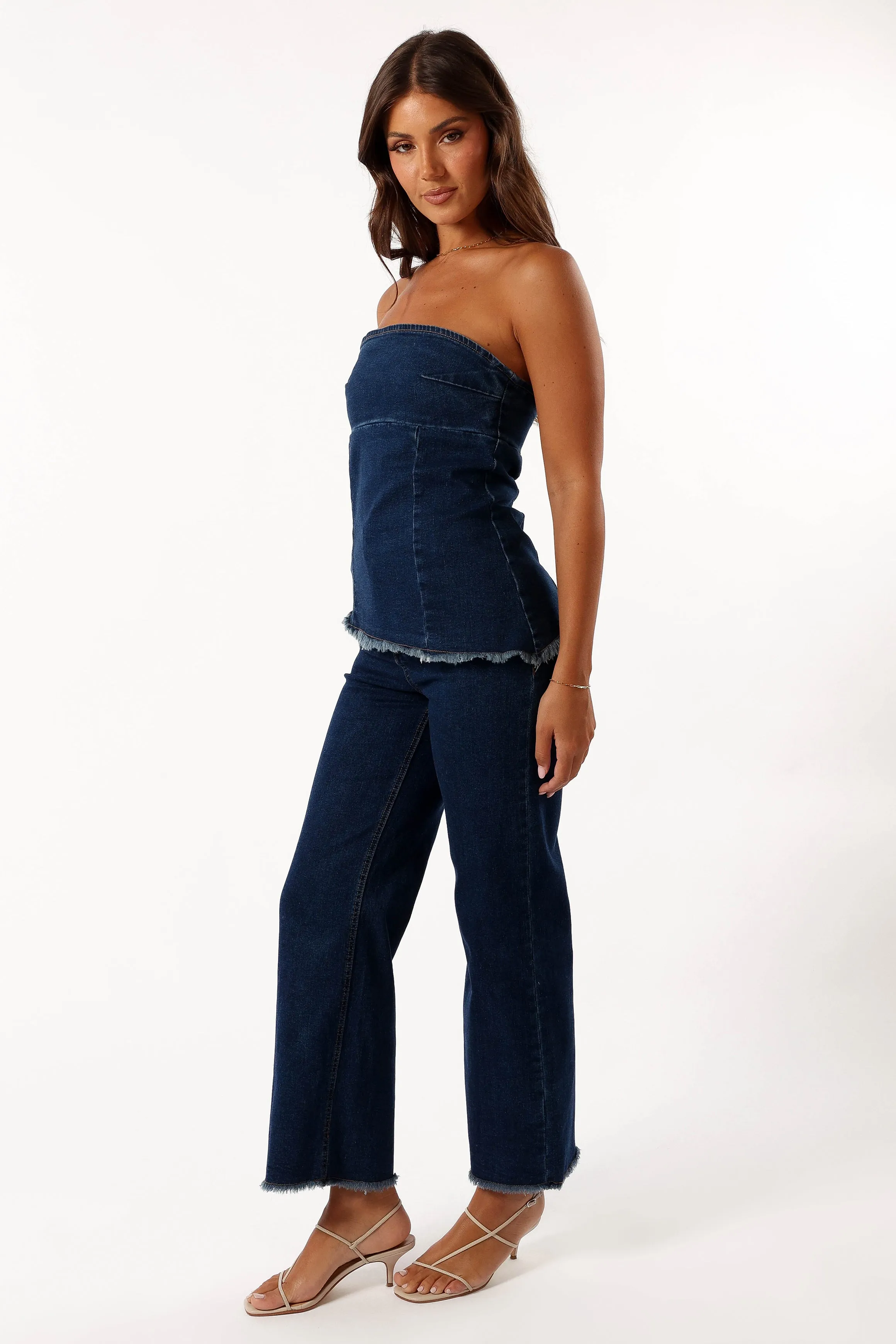 Carrie Wide Leg Jeans - Dark Denim