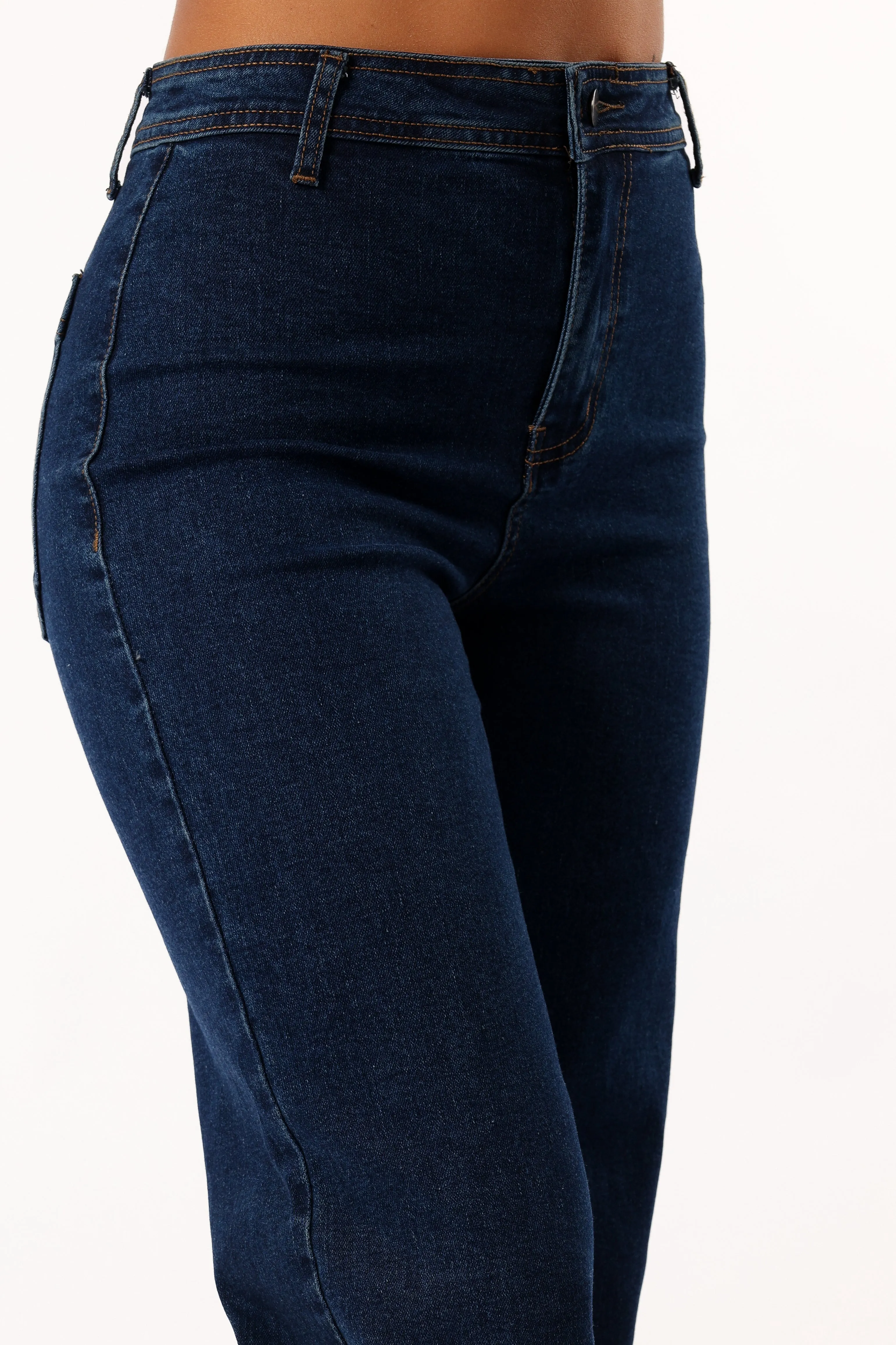 Carrie Wide Leg Jeans - Dark Denim