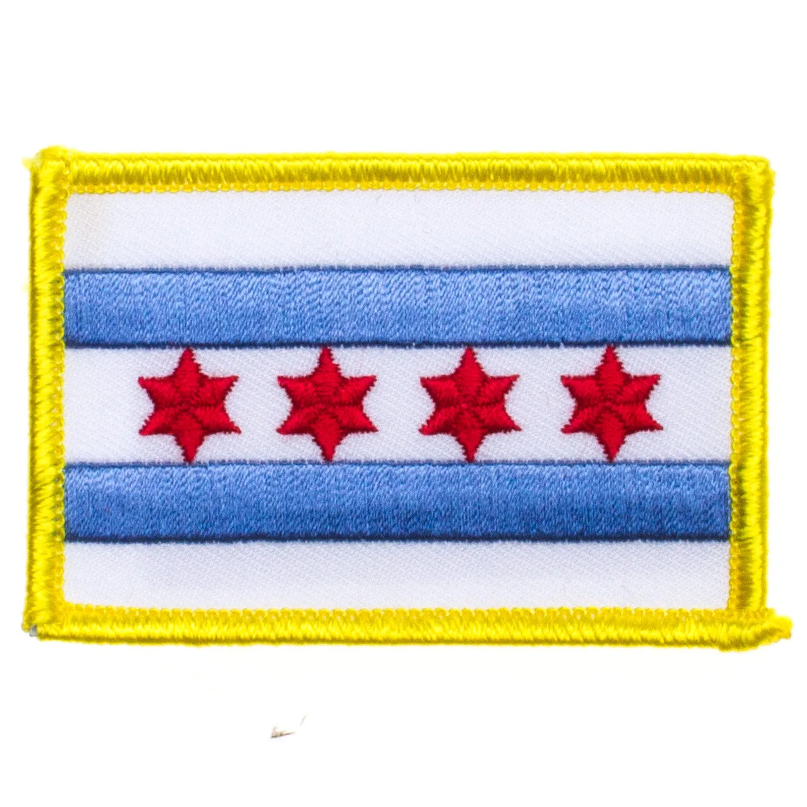 Chicago Flag Gold Border Mini Patch