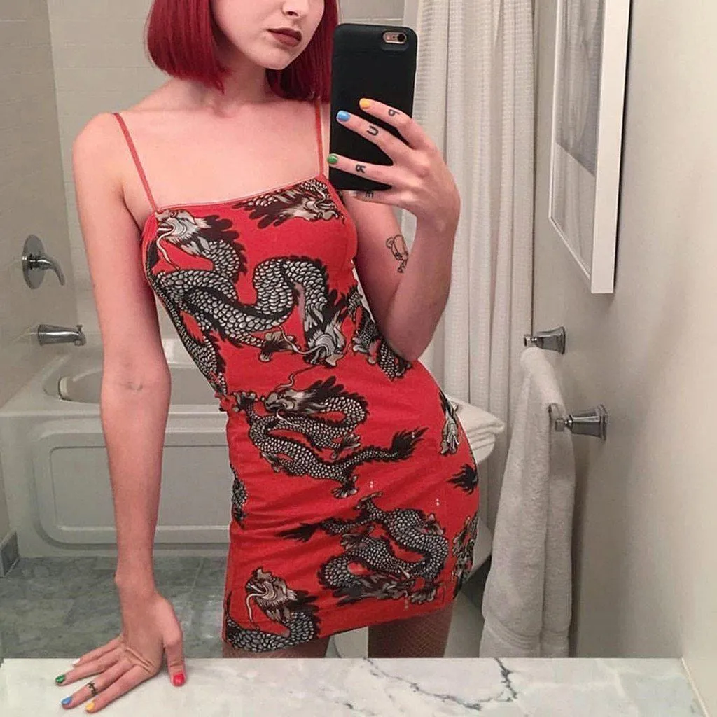 Dragon Print Mini Dress