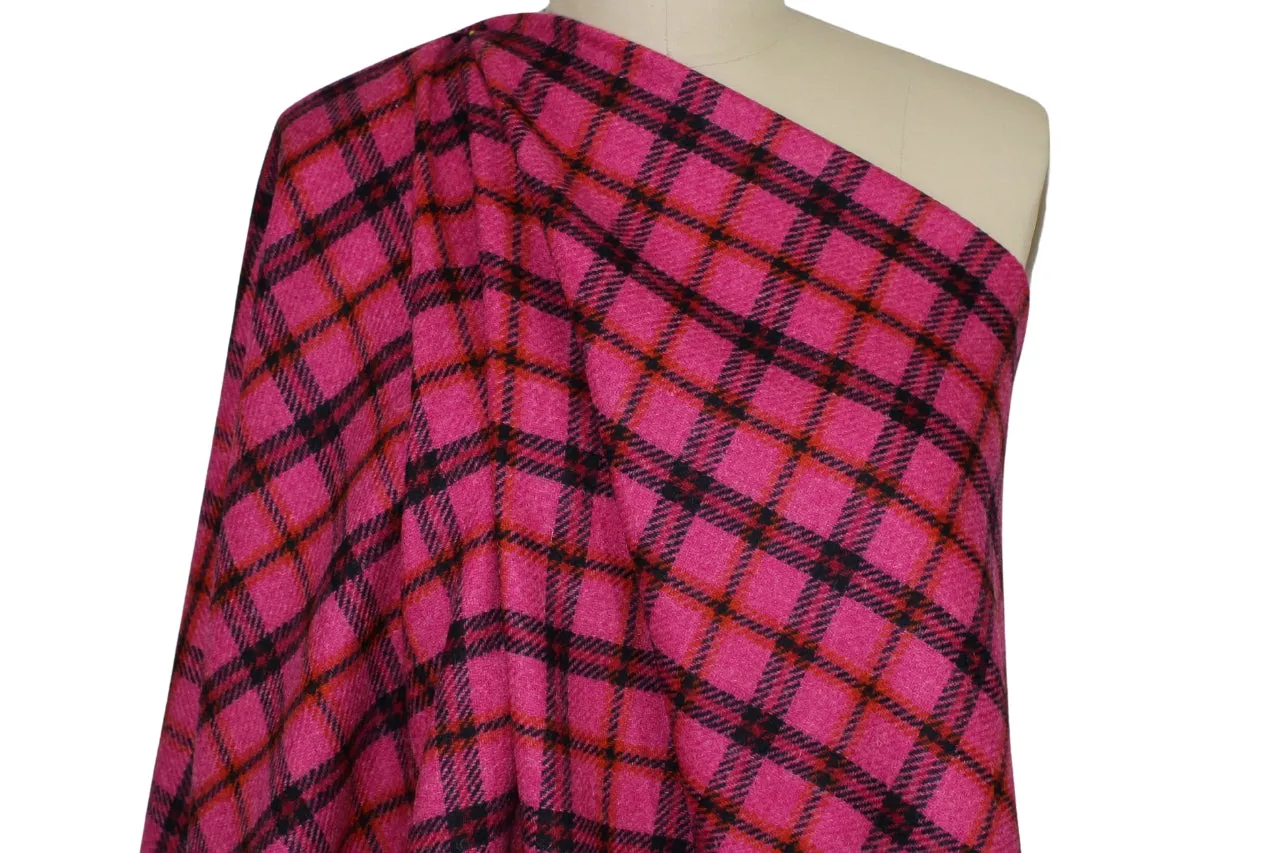 English Wool Plaid Flannel - Pink/Orange/Navy