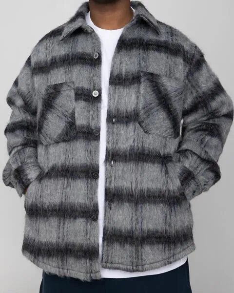 EPTM BIG N TALL SIDE SLIT FLANNEL-CHARCOAL