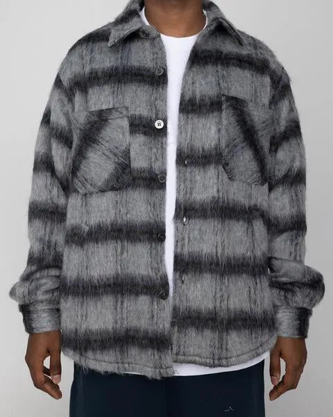 EPTM BIG N TALL SIDE SLIT FLANNEL-CHARCOAL