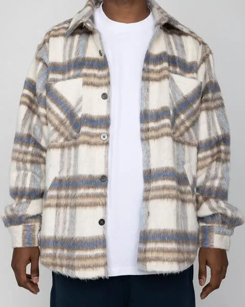 EPTM BIG N TALL SIDE SLIT FLANNEL-CREAM