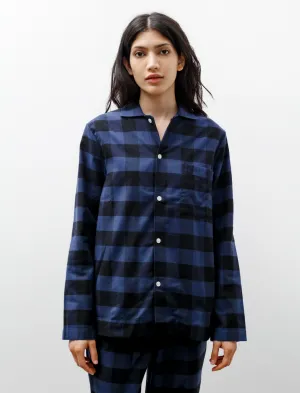 Flannel Pyjama Shirt Gingham Blue