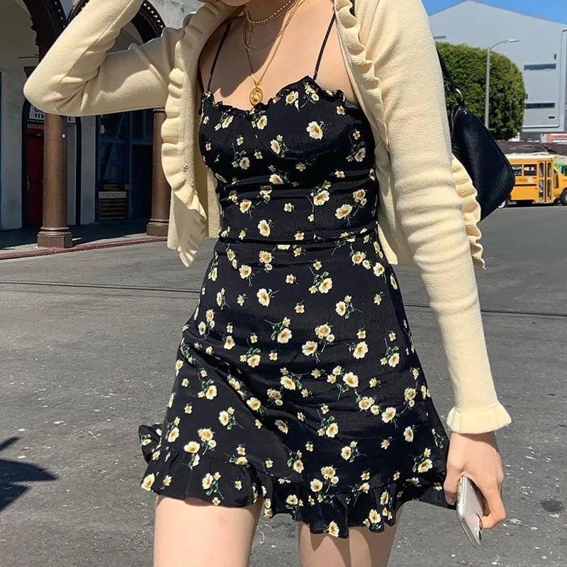 Floral Spaghetti Strap Mini Dress