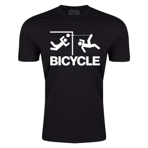 Football Machine Stick Figure Bicycle Kick T-Shirt (Black/White)