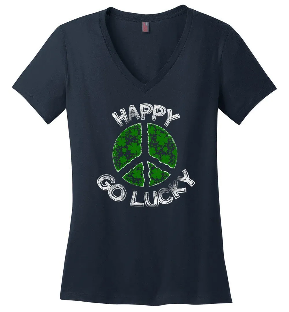 Happy Go Lucky Peace Sign Vneck