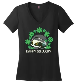 Hippie Van Go Lucky - Shamrock Vneck