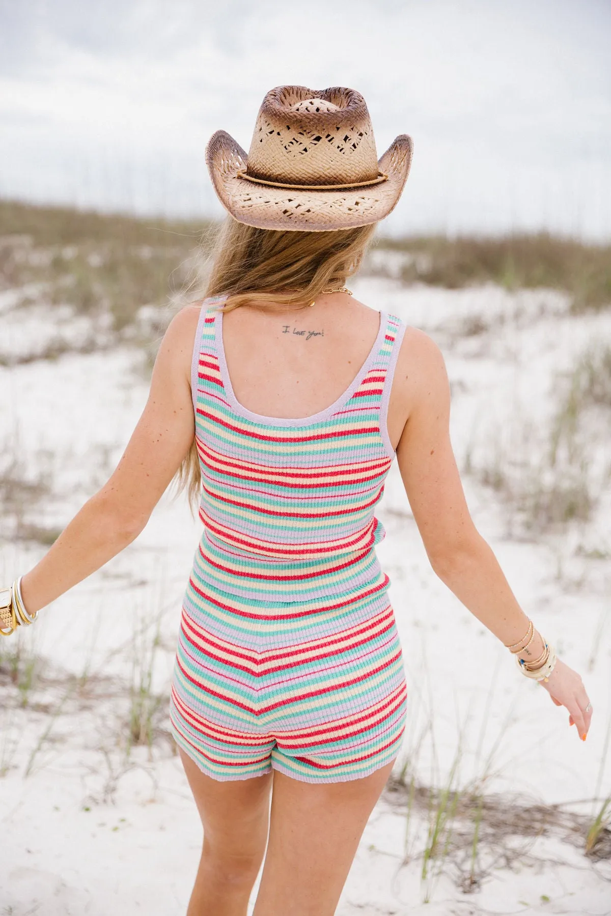 July Striped Sweater Set - Lavender Multi