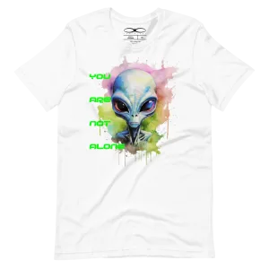 Men's Watercolor Alien You Are Not Alone Graphic T-Shirt