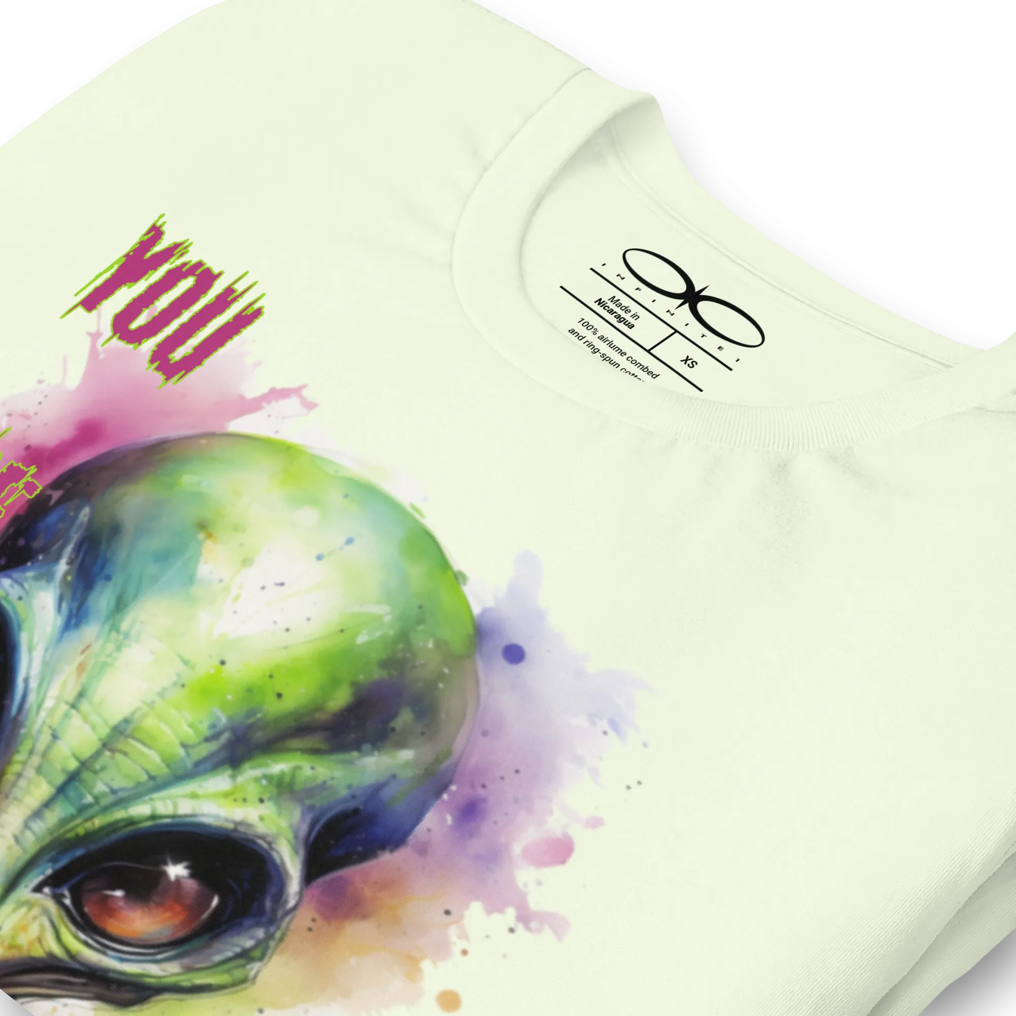 Men's You Are Not Alone Alien Watercolor Effect Graphic Tee