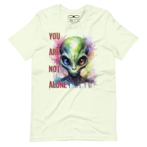 Men's You Are Not Alone Alien Watercolor Effect Graphic Tee