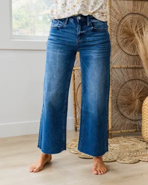 NEW! Vervet Lindsay Raw Hem Crop Wide Leg Jeans