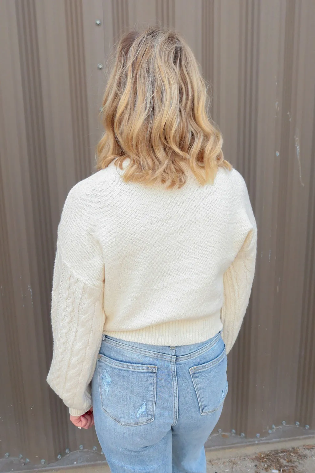 Nice To Meet You Cream Knit Sweater