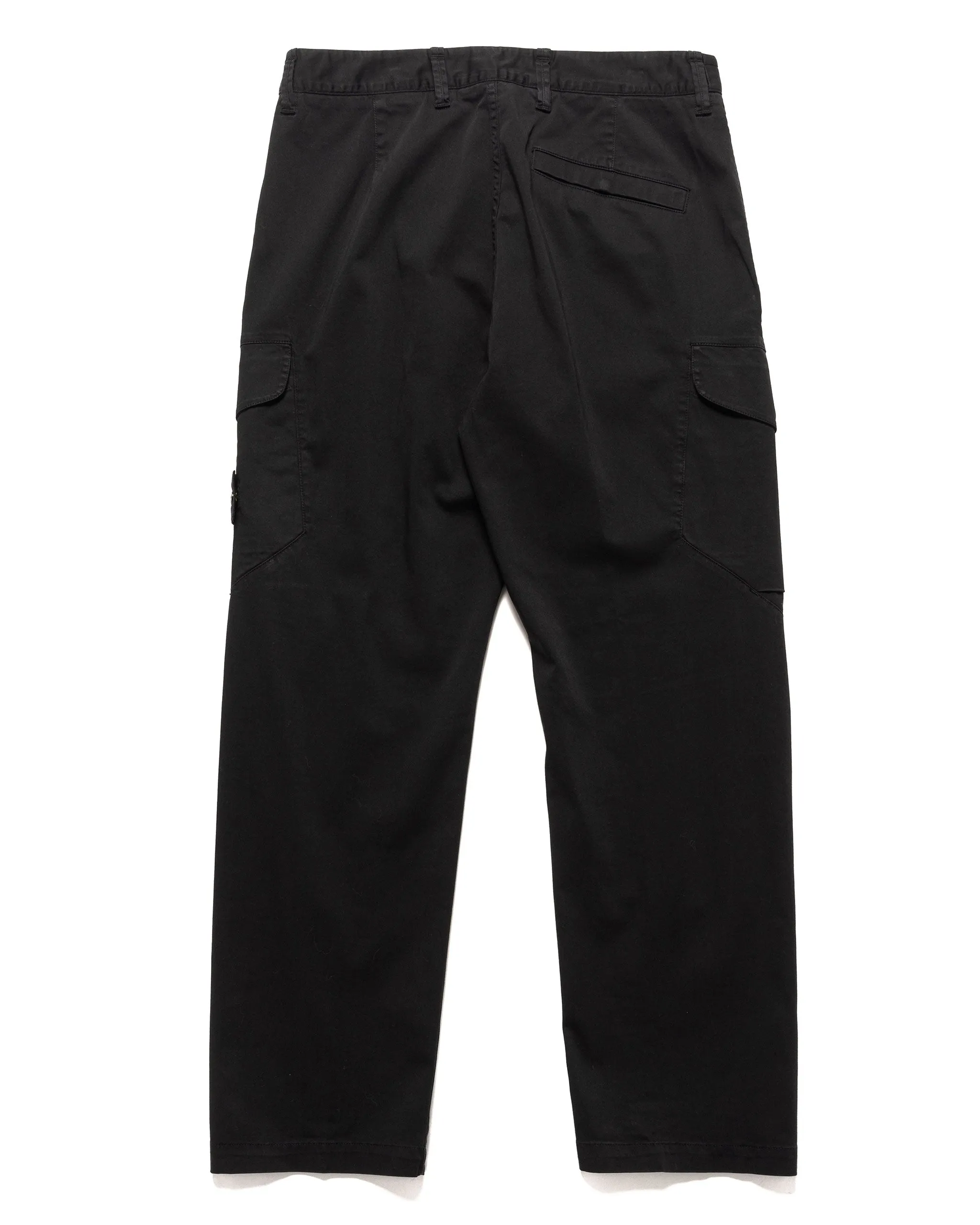 Organic Cotton Satin Stretch 2 Pocket Cargo Pant Black