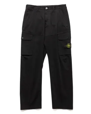 Organic Cotton Satin Stretch 2 Pocket Cargo Pant Black