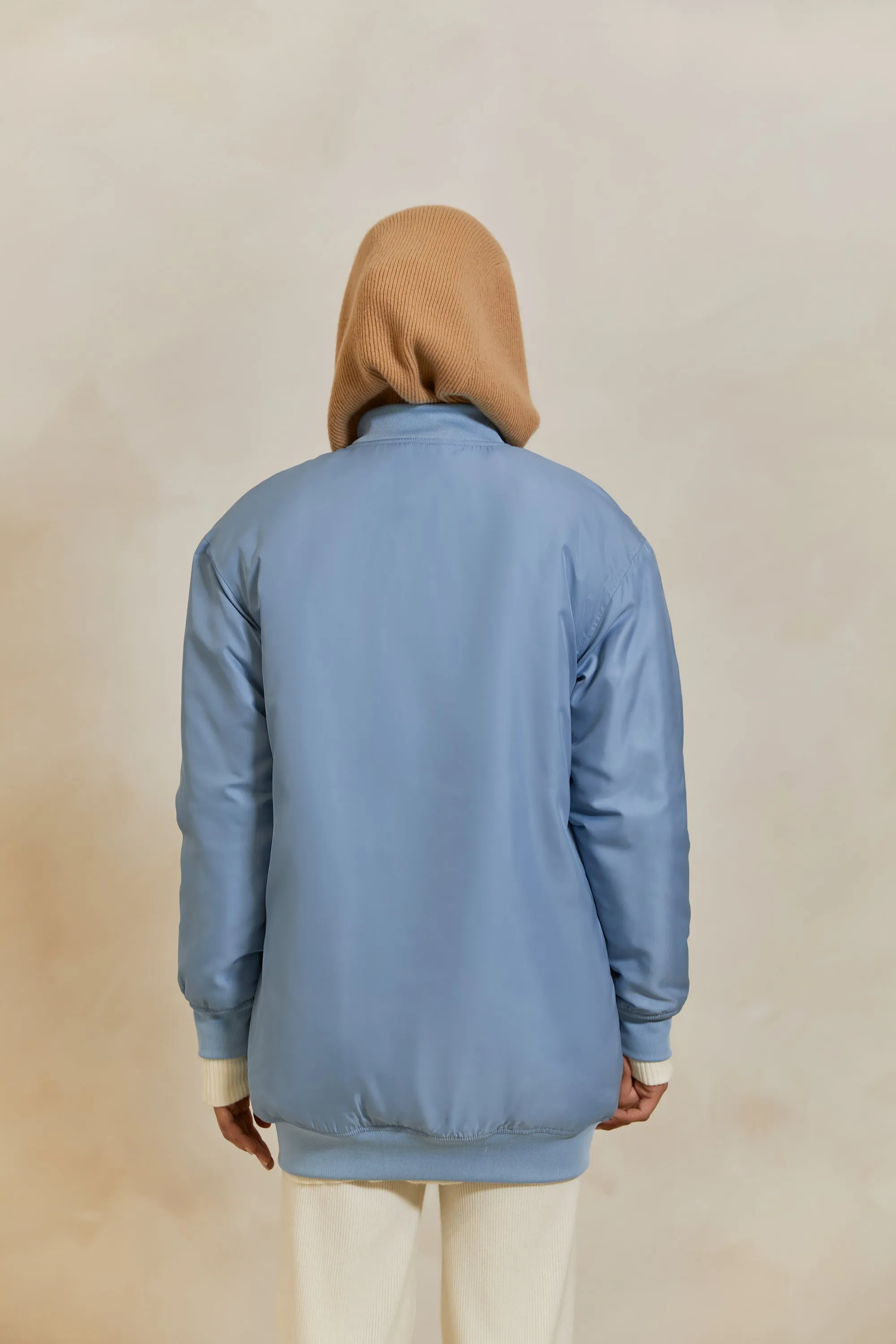 Oversized Bomber Jacket - Ashley Blue