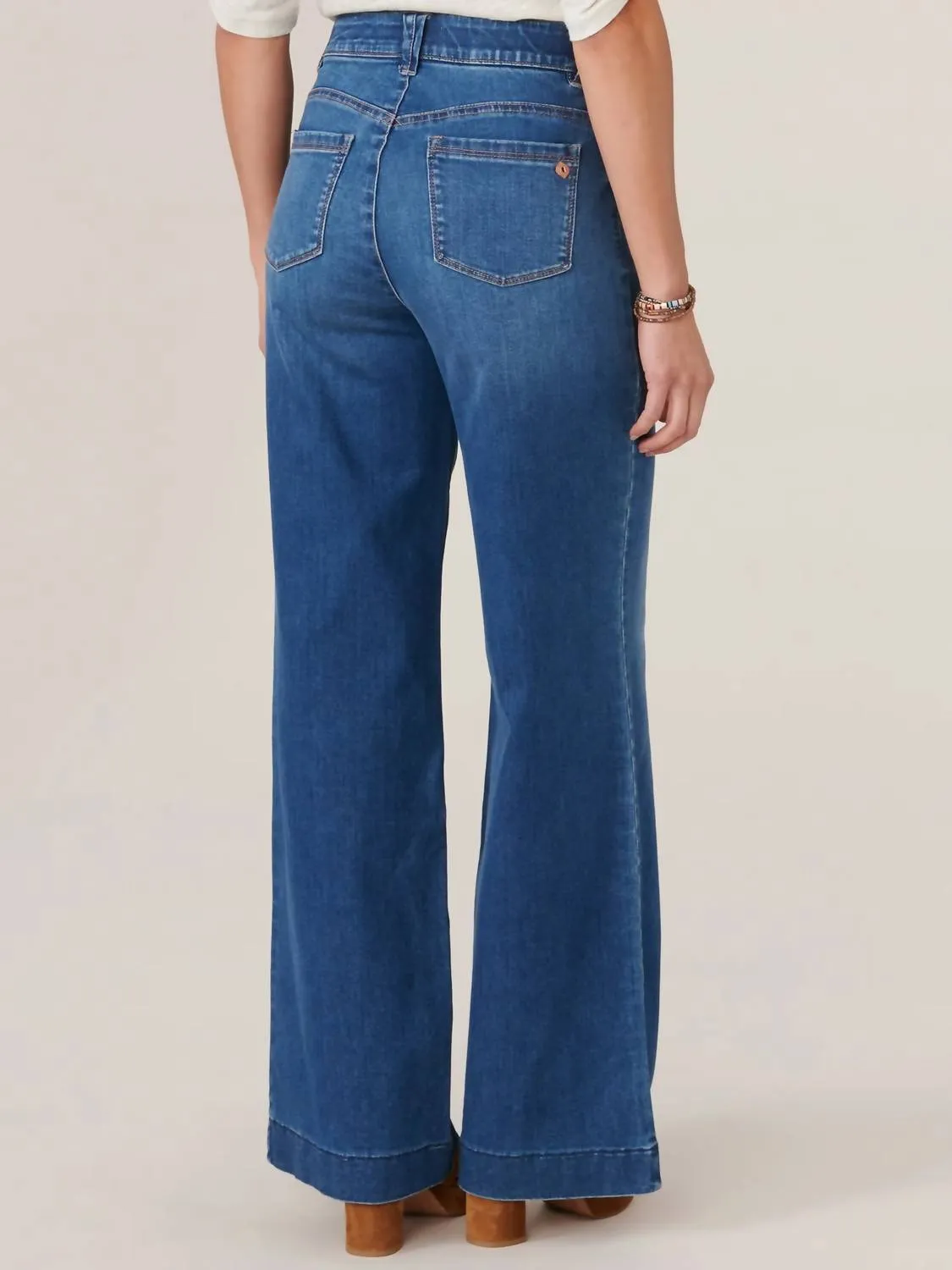 "ab"solution High Rise Wide Leg Jeans In Blue