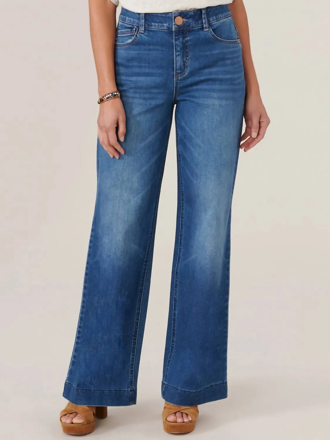 "ab"solution High Rise Wide Leg Jeans In Blue