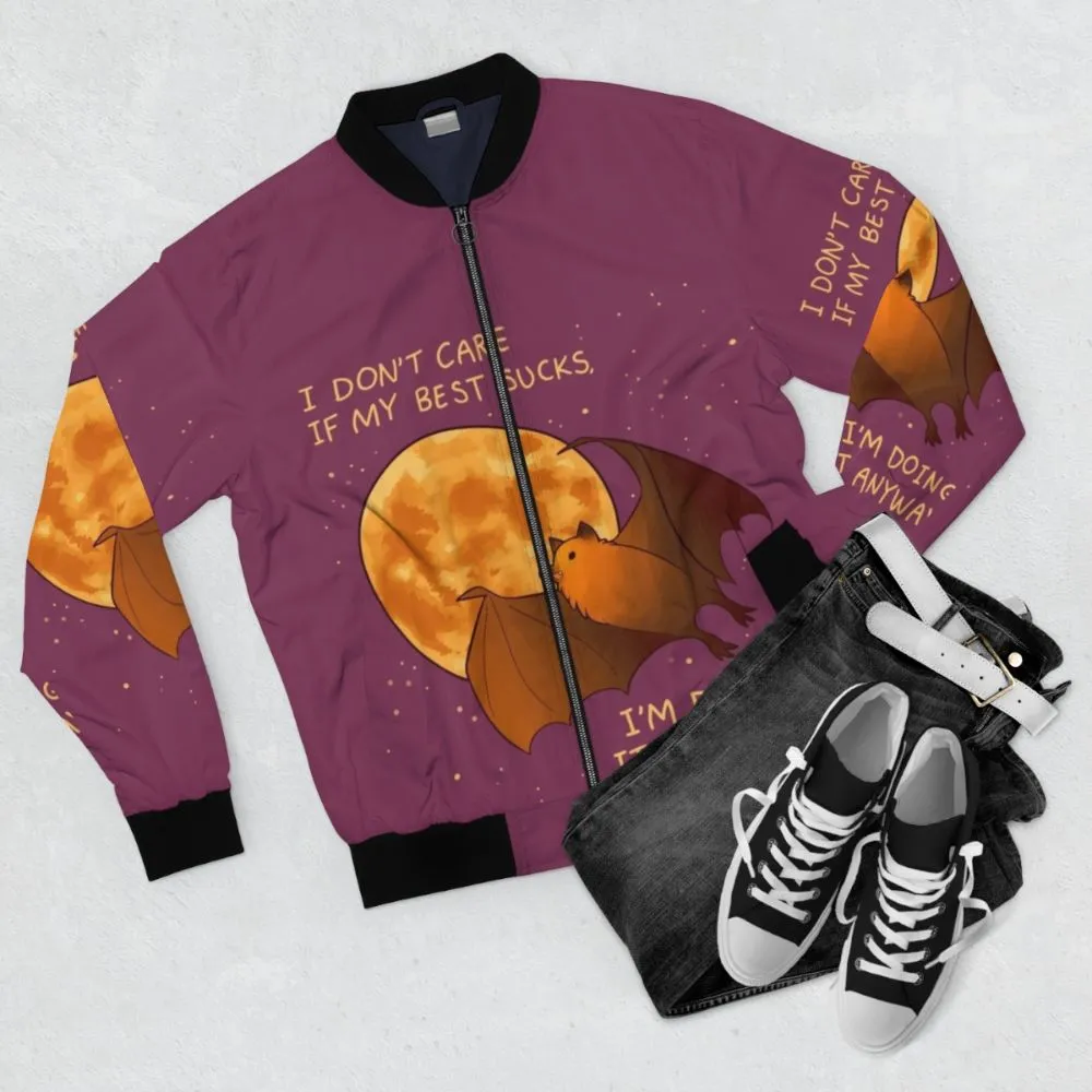 "Mental Health Encouragement" Flying Fox Bat Bomber Jacket