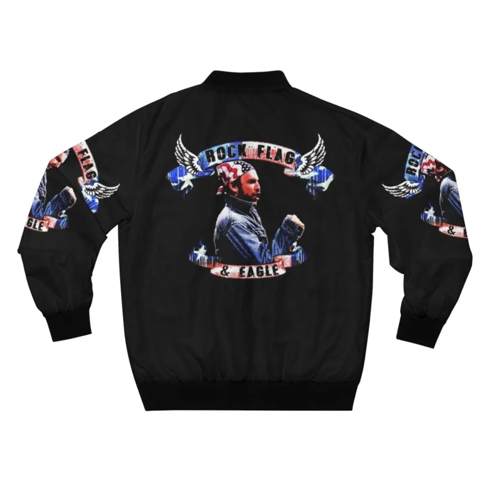 "Patriotic American Flag and Eagle Bomber Jacket"