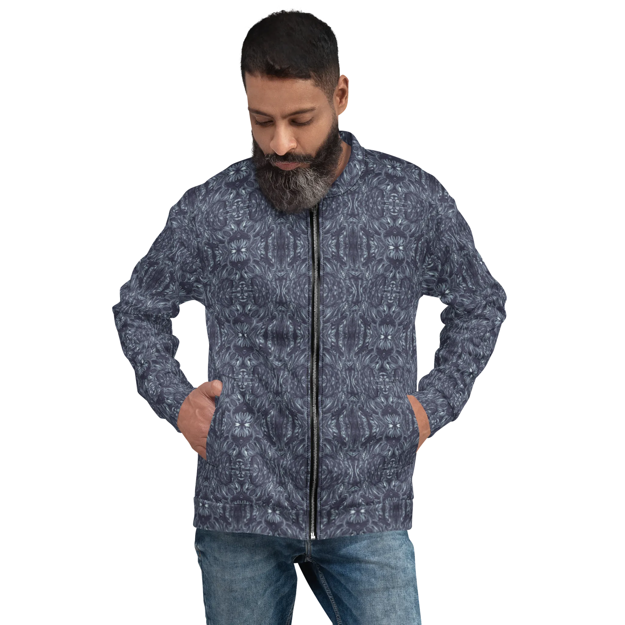 Recursia Bohemian Dream Men's Bomber Jacket In Blue