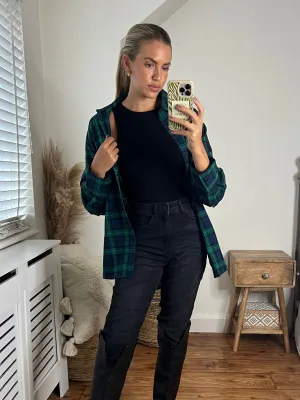 Sienna Oversized Shirt / Green Check