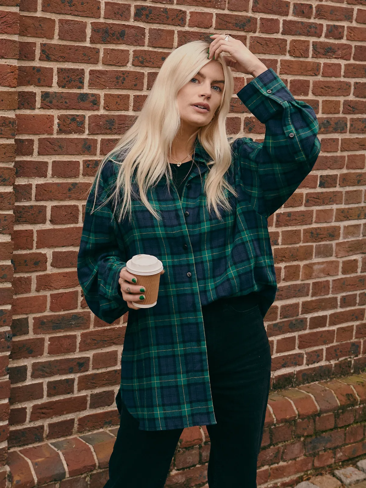 Sienna Oversized Shirt / Green Check