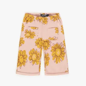 The French Terry Flowery Pant - Pink - BABY