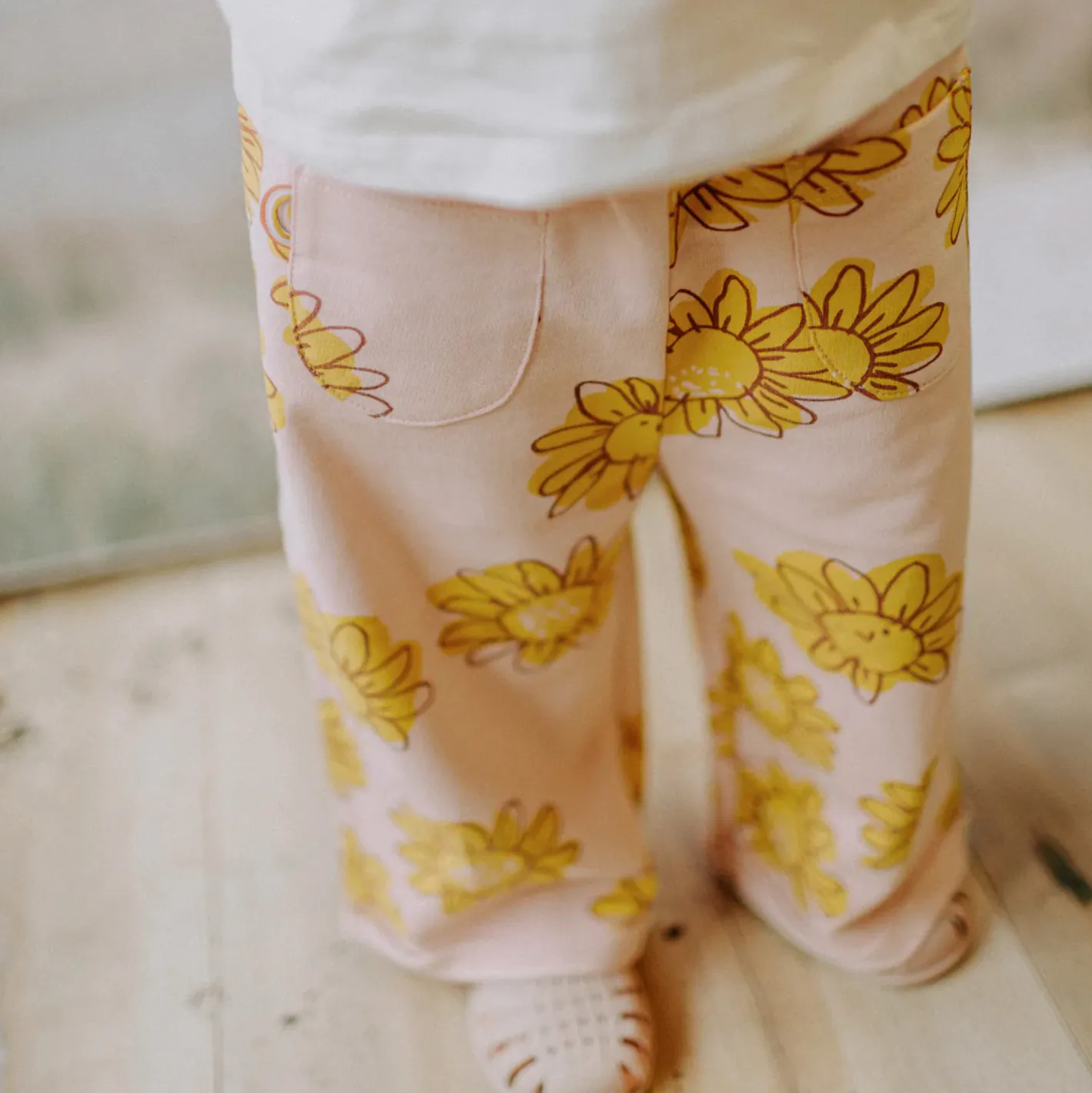 The French Terry Flowery Pant - Pink - KIDS