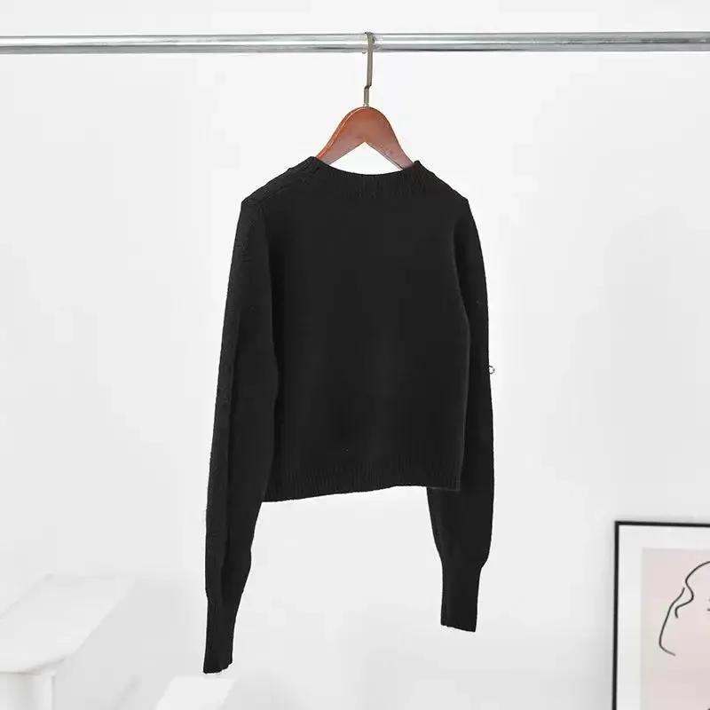 Women Solid Color O-neck Long Sleeve Sweater Female Autumn And Winter Fashion Trend Designerhigh Quality Knitted Pullover