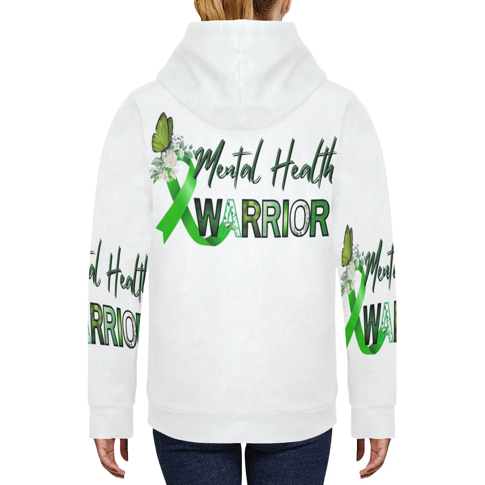 Women's Mental Health Warrior Fleece Hoodie All Over Print